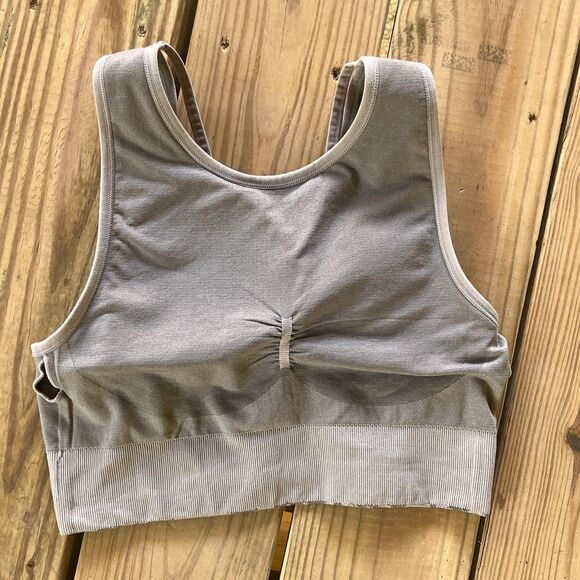 NWOT New Balance Gray Leopard Print Sports Bra - Full Coverage - Women's Medium - Picture 5 of 6
